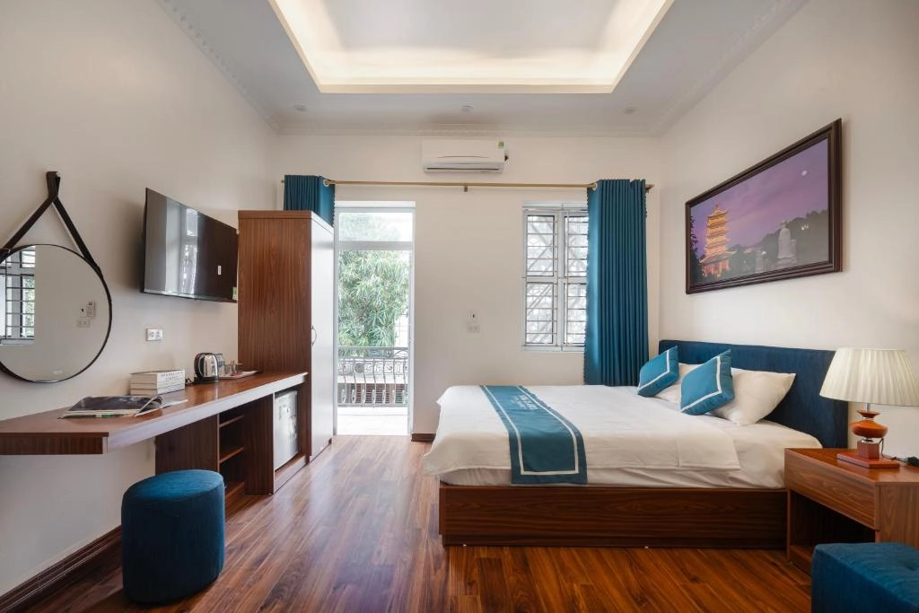 Cozy room at a homestay in Ninh Binh, Vietnam.
